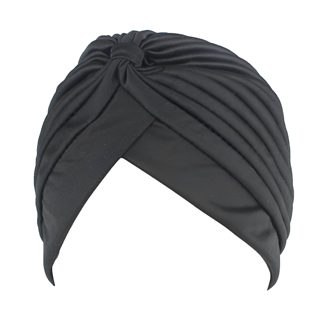 Un turban noir en tissu souple, parfait pour les femmes musulmanes.