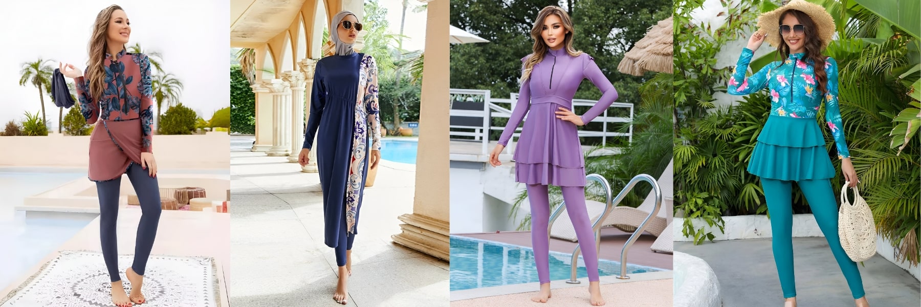 Hijab chic : collection de femme portant des burkinis long et moderne 